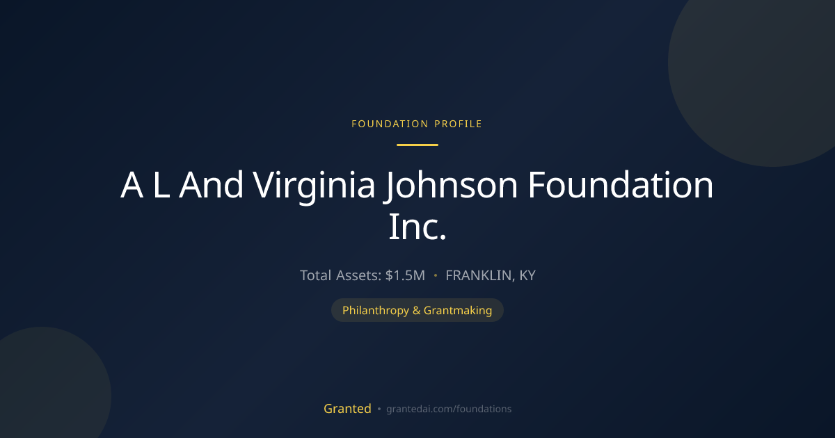 A L And Virginia Johnson Foundation Inc. | Granted AI