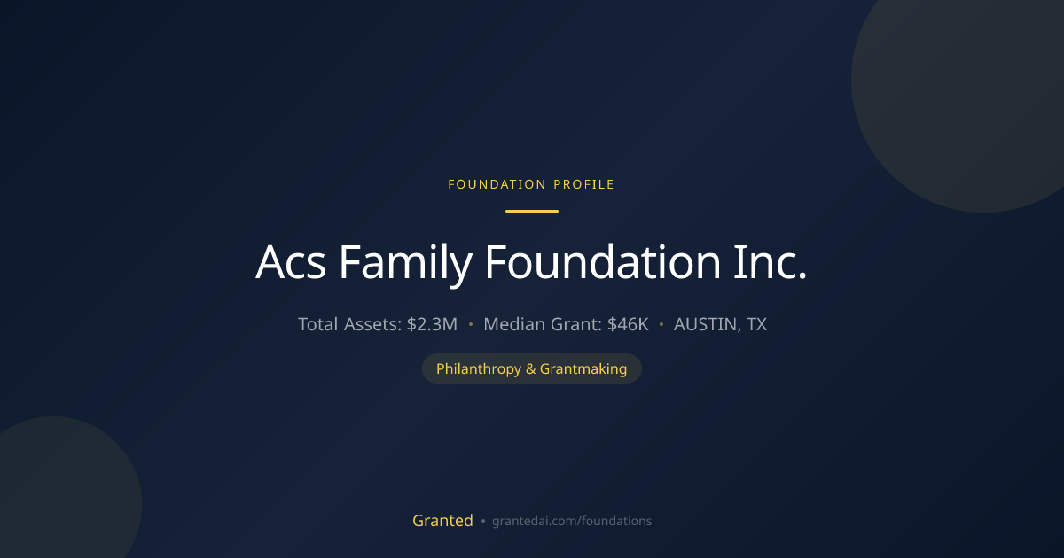 Acs Family Foundation Inc. | Granted AI