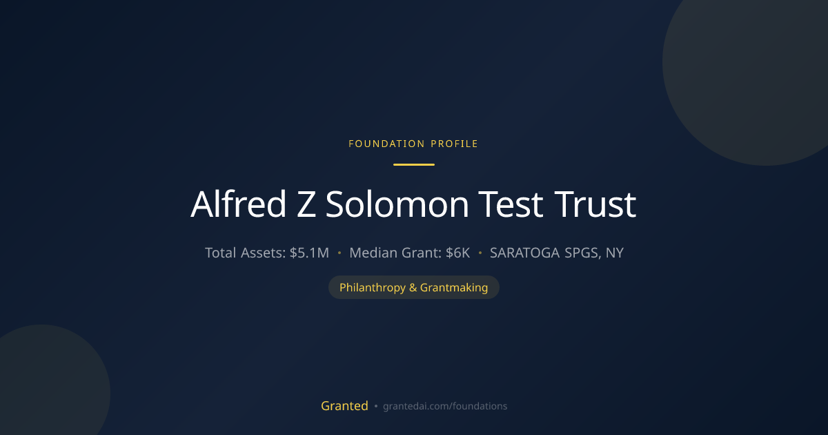 Alfred Z Solomon Test Trust | Granted AI