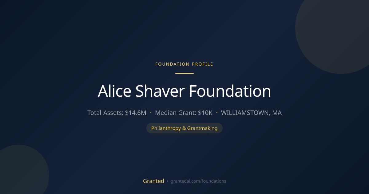 Alice Shaver Foundation | Granted AI