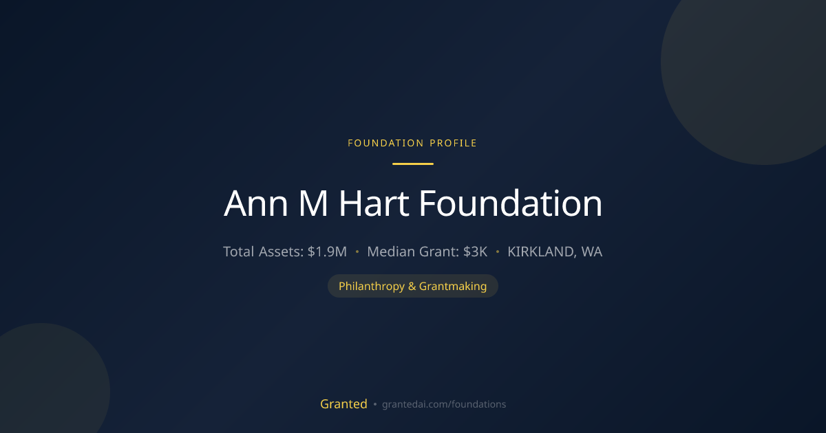 Ann M Hart Foundation | Granted AI