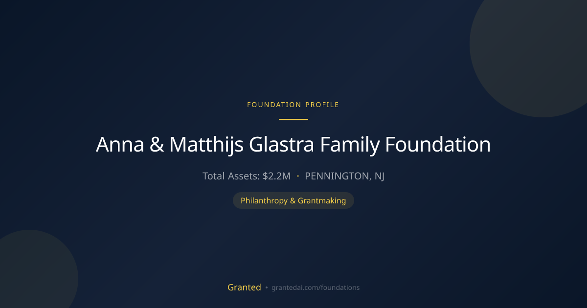 Anna & Matthijs Glastra Family Foundation | Granted AI