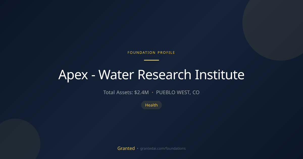 Apex - Water Research Institute | Granted AI