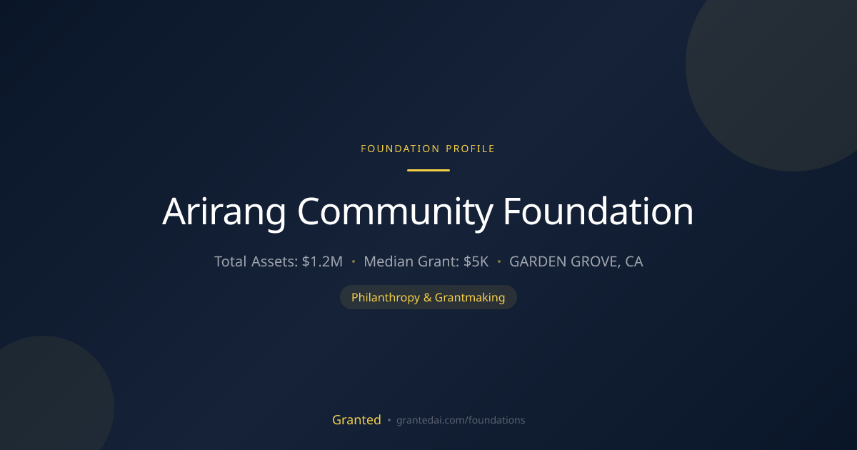 Arirang Community Foundation | Granted AI