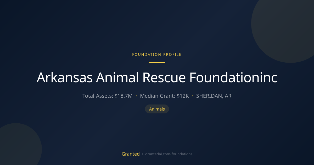 Arkansas Animal Rescue Foundationinc | Granted AI