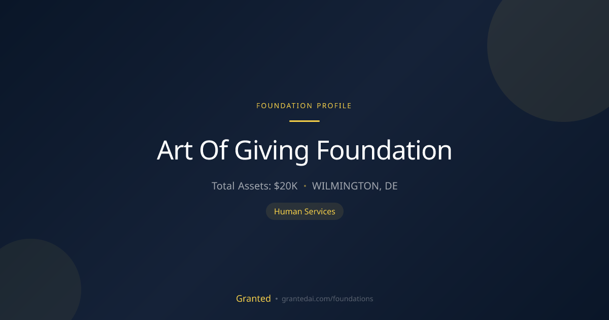 Art Of Giving Foundation | Granted AI