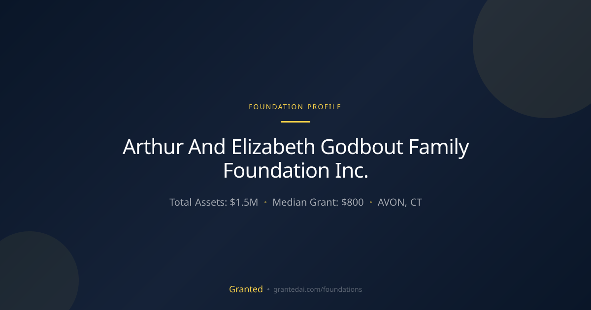 Arthur And Elizabeth Godbout Family Foundation I... | Granted AI