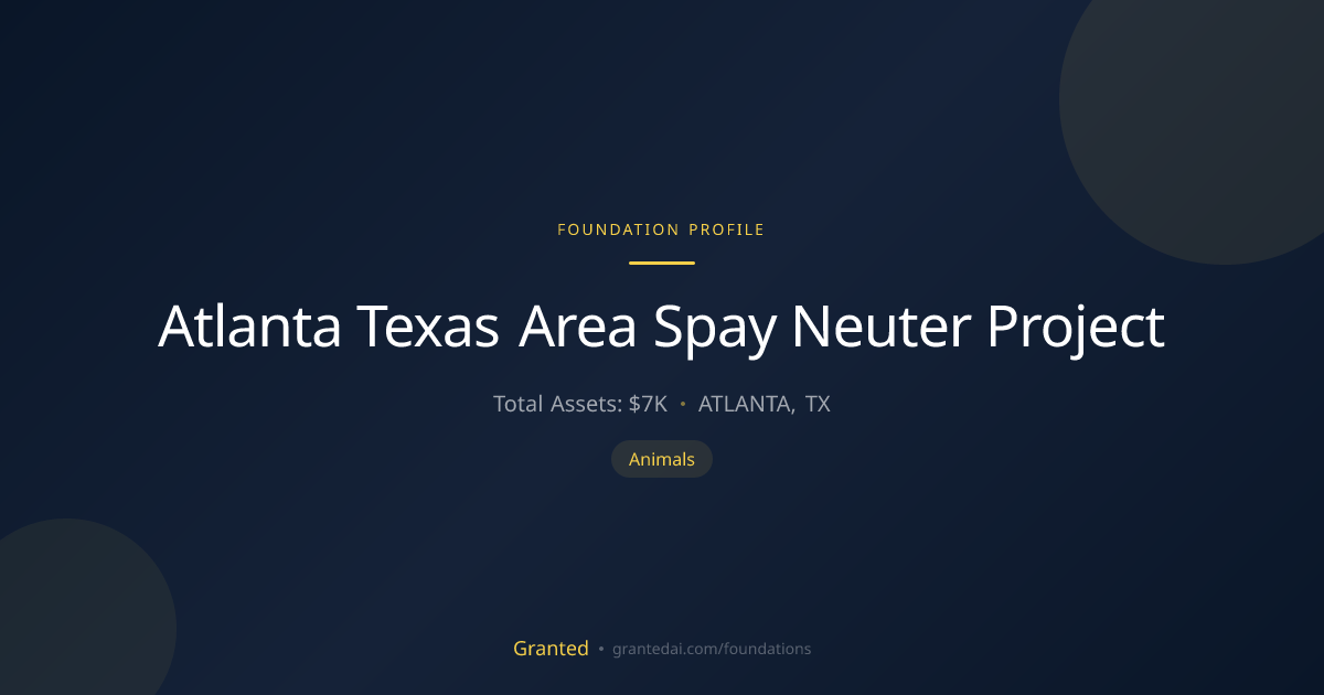 Atlanta Texas Area Spay Neuter Project | Granted AI