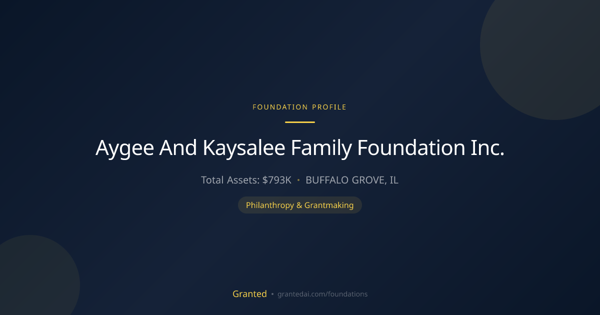 Aygee And Kaysalee Family Foundation Inc. | Granted AI