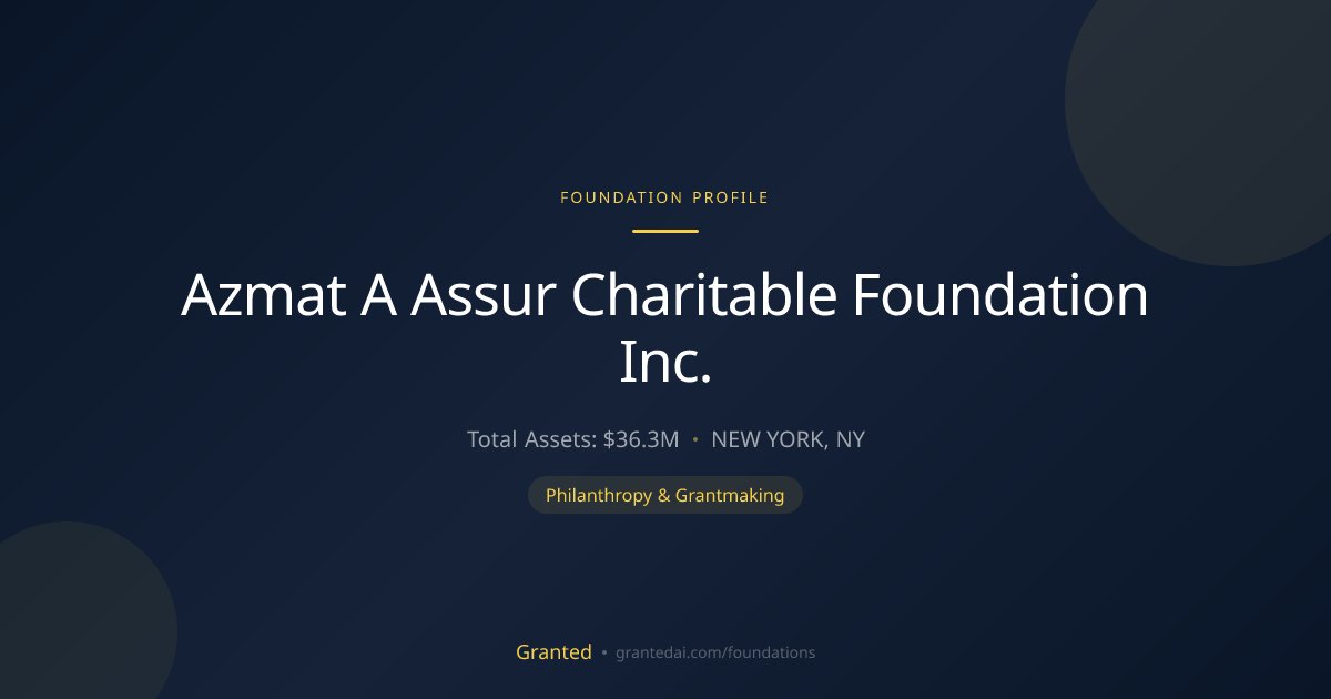 Azmat A Assur Charitable Foundation Inc. | Granted AI