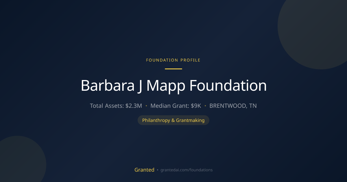 Barbara J Mapp Foundation | Granted AI