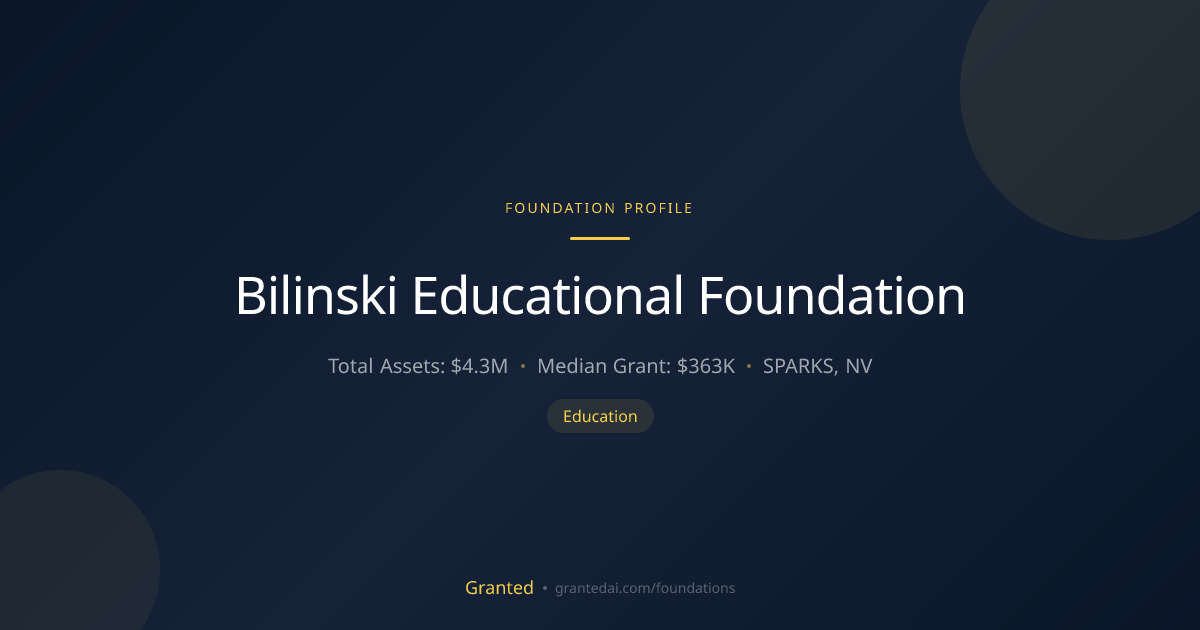 Bilinski Educational Foundation | Granted AI