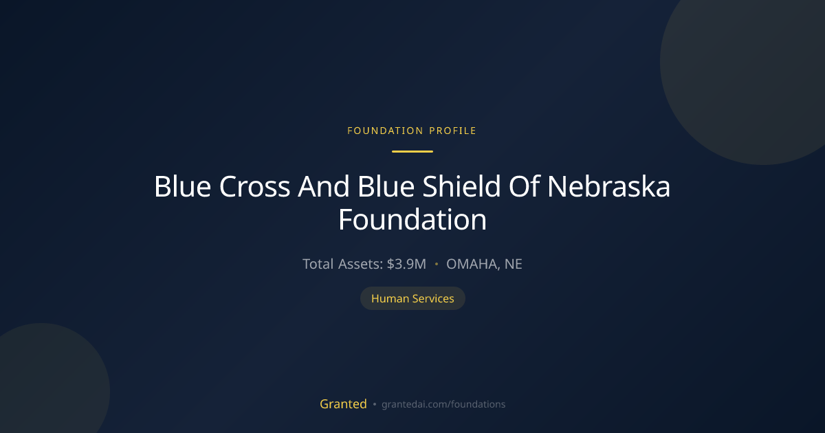Blue Cross And Blue Shield Of Nebraska Foundatio... | Granted AI