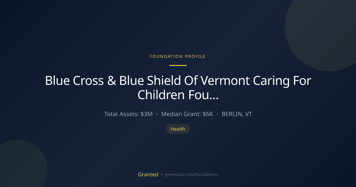 Blue Cross & Blue Shield Of Vermont Caring For C... | Granted AI