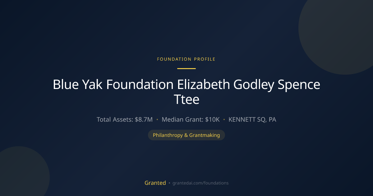 Blue Yak Foundation Elizabeth Godley Spence Ttee | Granted AI