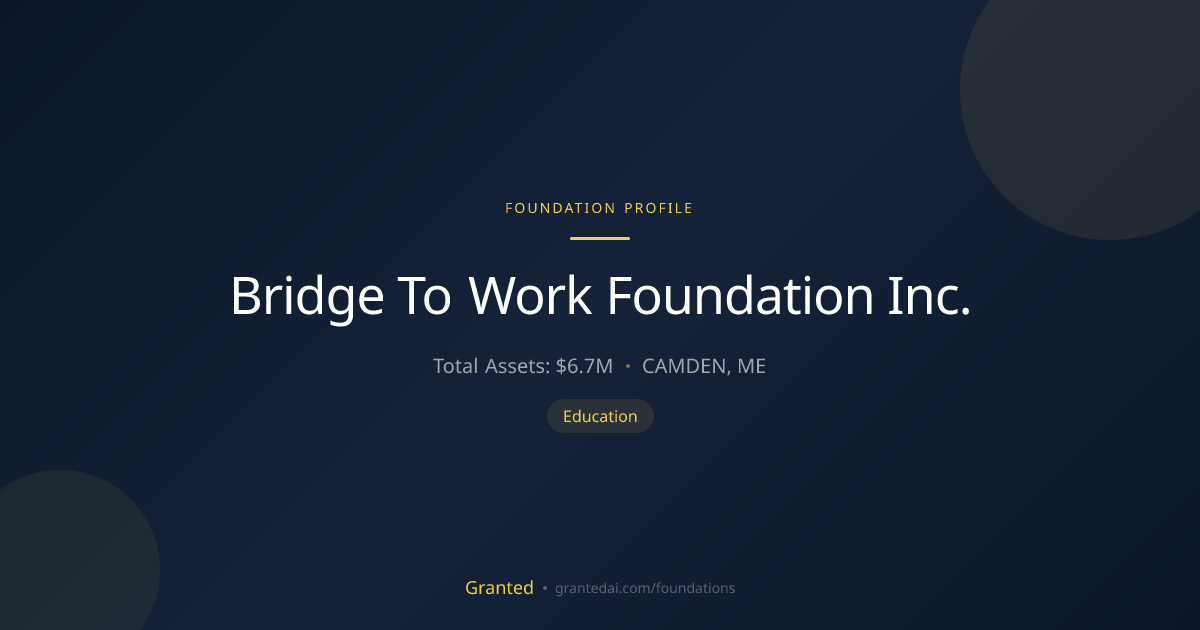 Bridge To Work Foundation Inc. | Granted AI