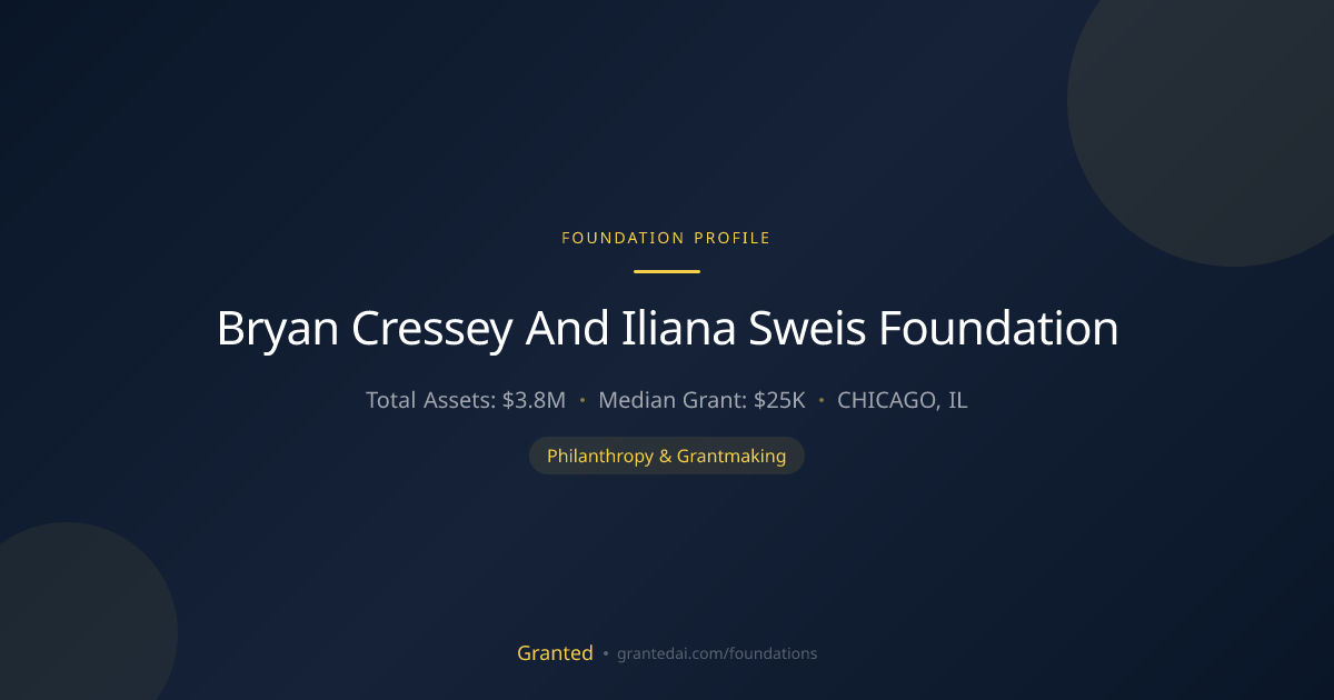 Bryan Cressey And Iliana Sweis Foundation | Granted AI