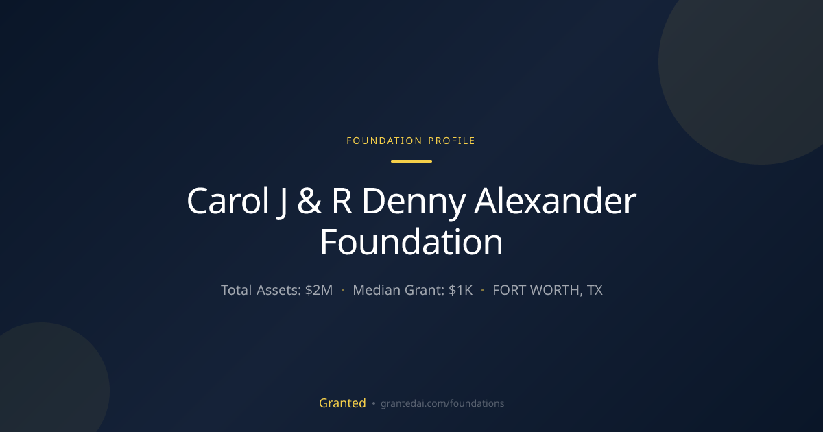 Carol J & R Denny Alexander Foundation | Granted AI