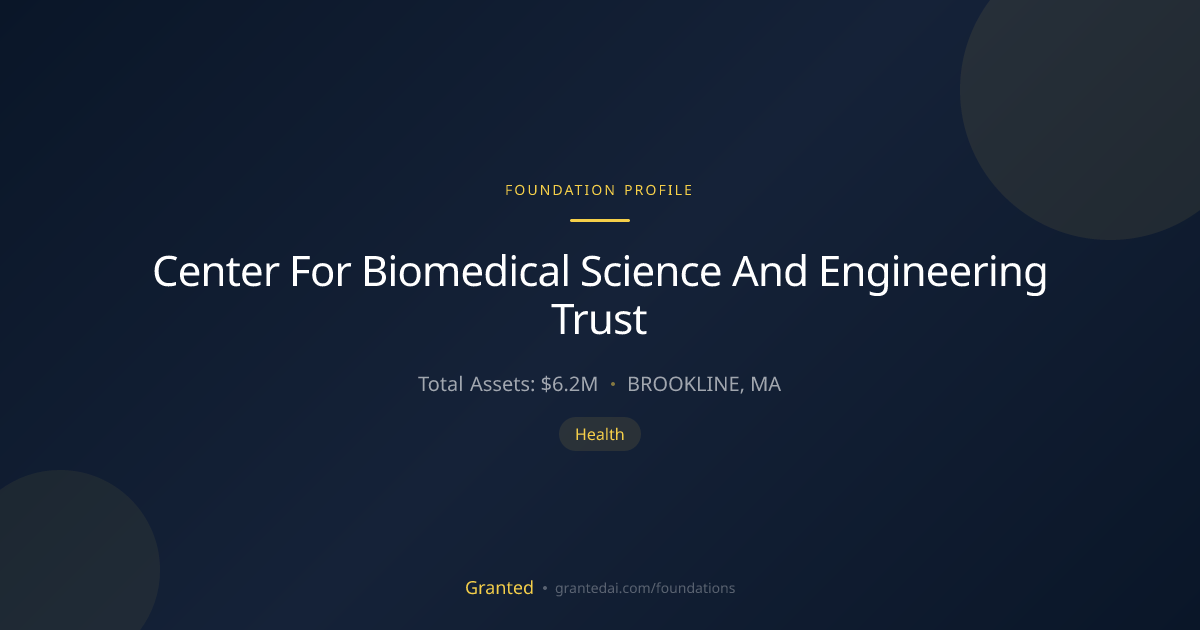 Center For Biomedical Science And Engineering Tr... | Granted AI