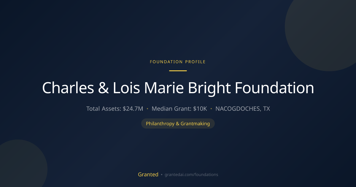 Charles & Lois Marie Bright Foundation | Granted AI