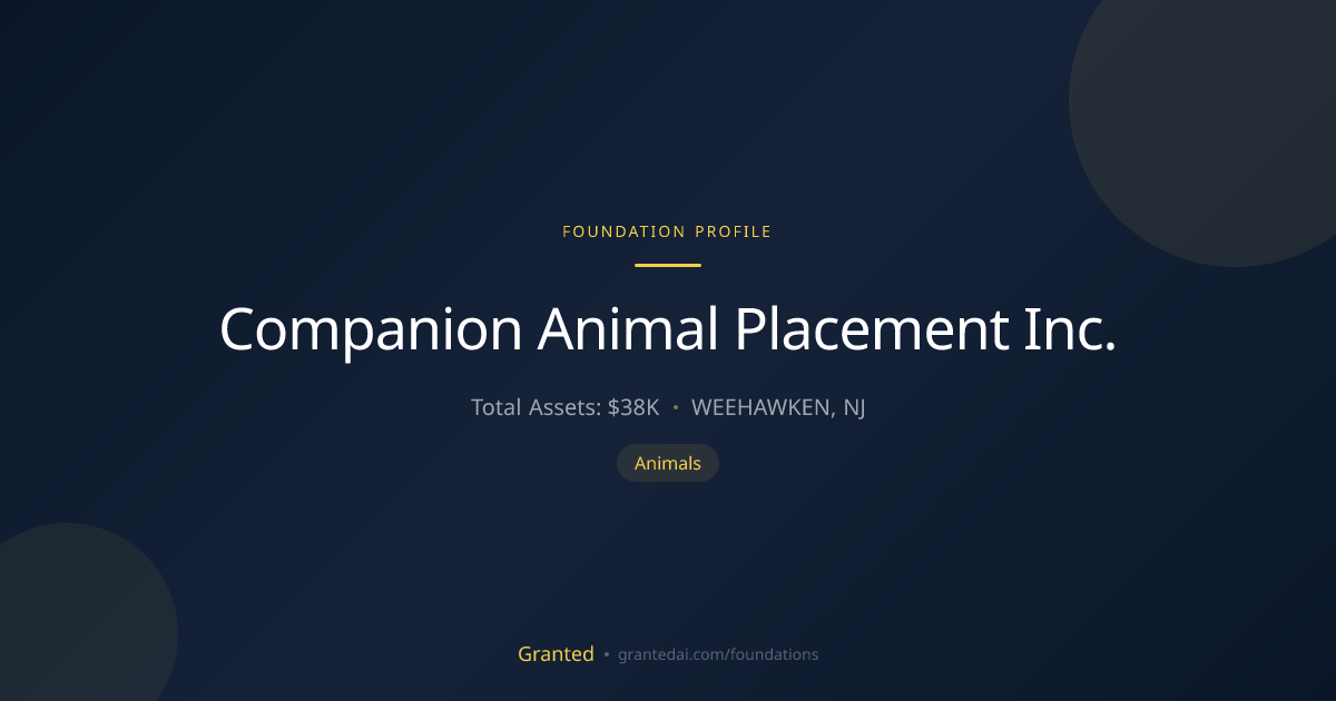 Companion Animal Placement Inc. | Granted AI