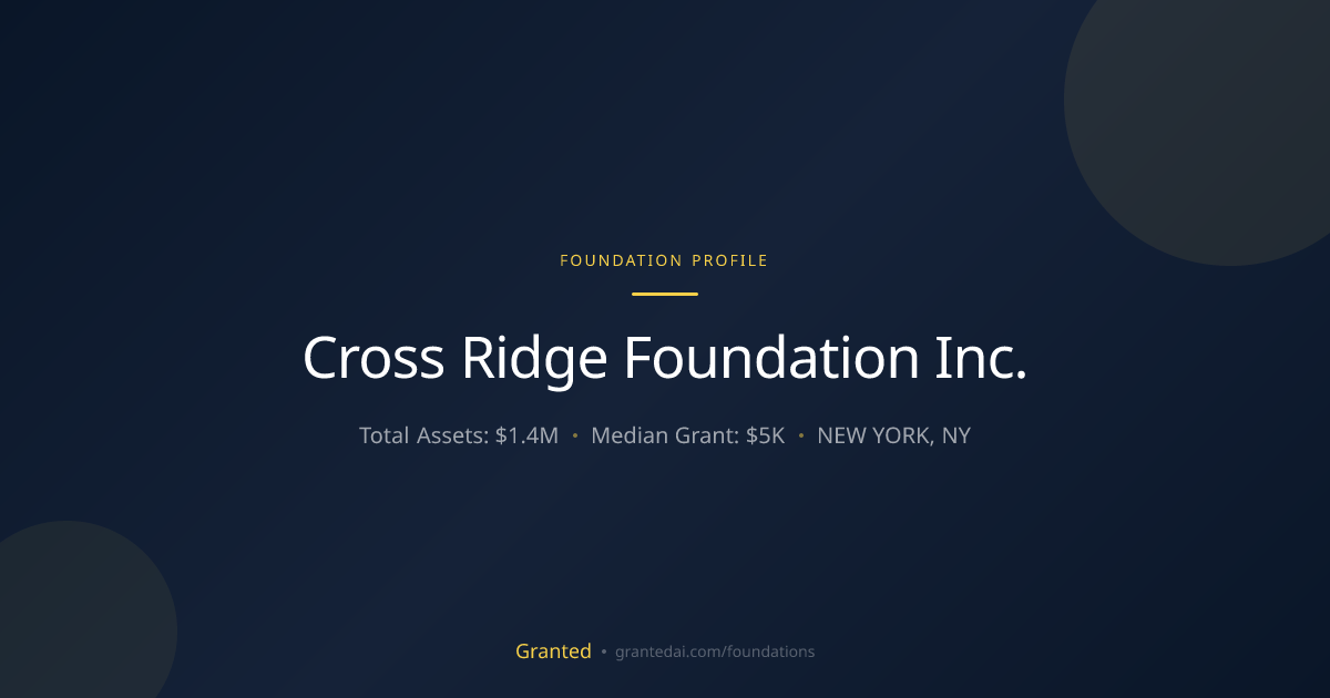 Cross Ridge Foundation Inc. | Granted AI