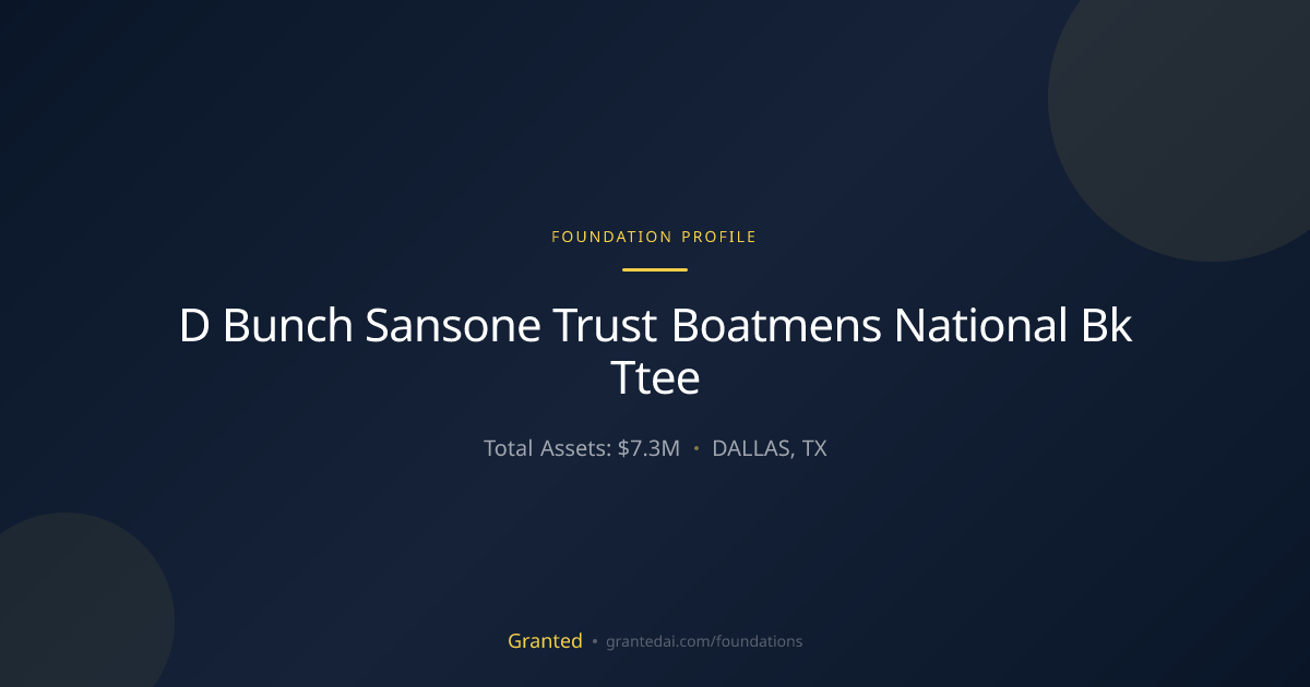 D Bunch Sansone Trust Boatmens National Bk Ttee | Granted AI