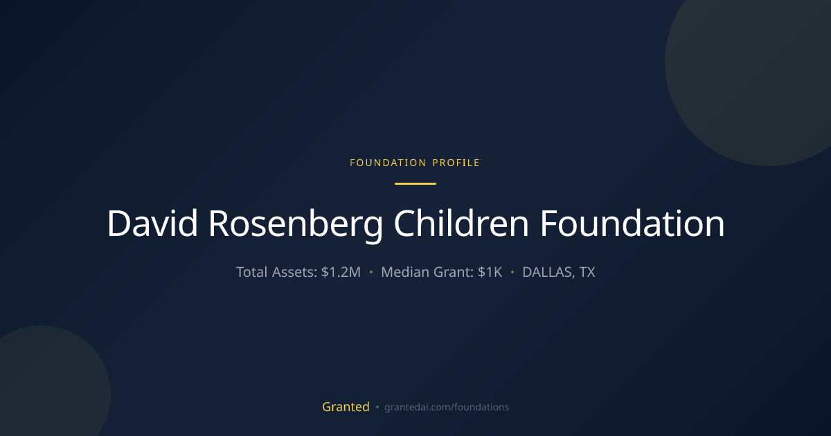 David Rosenberg Children Foundation | Granted AI