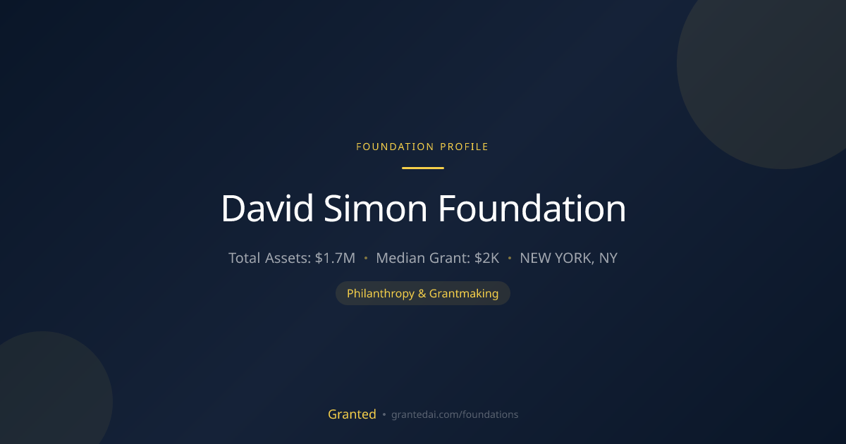 David Simon Foundation | Granted AI