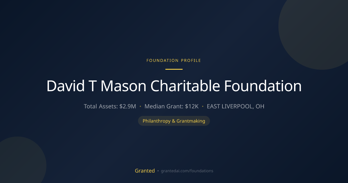 David T Mason Charitable Foundation | Granted AI