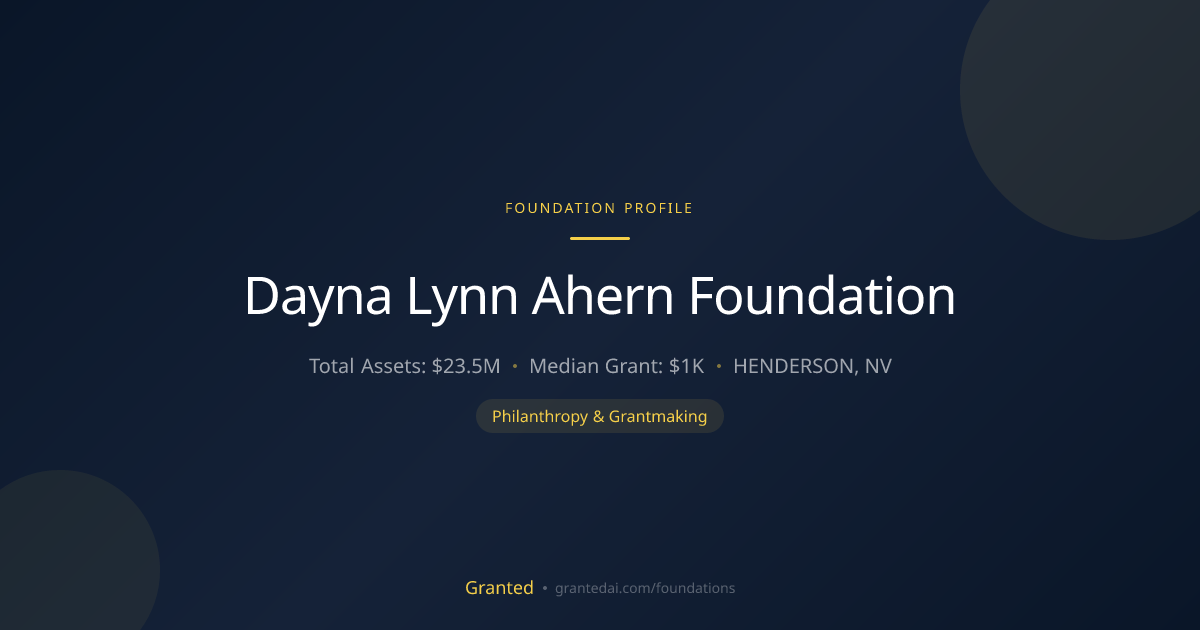 Dayna Lynn Ahern Foundation | Granted AI