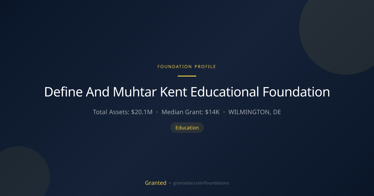 Define And Muhtar Kent Educational Foundation | Granted AI