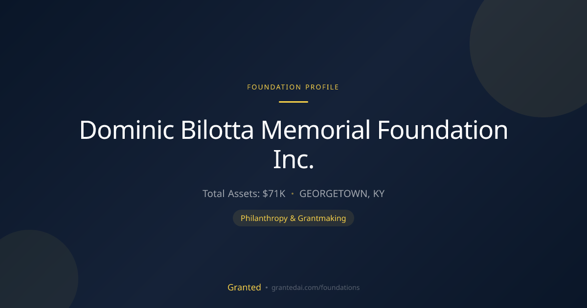 Dominic Bilotta Memorial Foundation Inc. | Granted AI