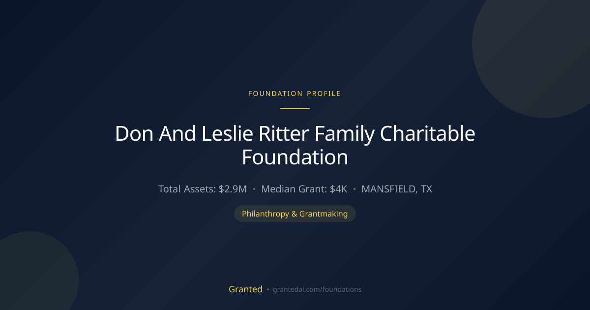 Don And Leslie Ritter Family Charitable Foundati... | Granted AI