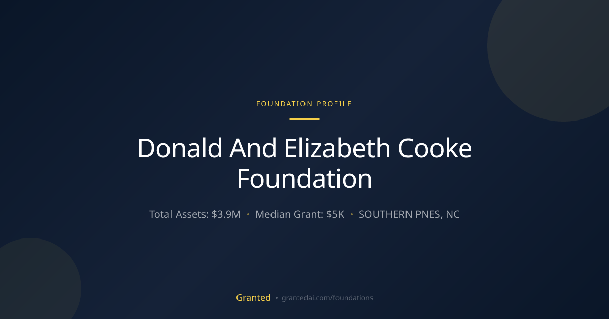 Donald And Elizabeth Cooke Foundation | Granted AI