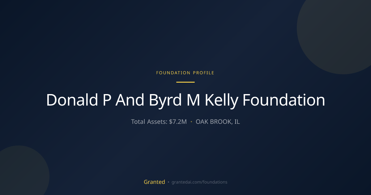 Donald P And Byrd M Kelly Foundation | Granted AI