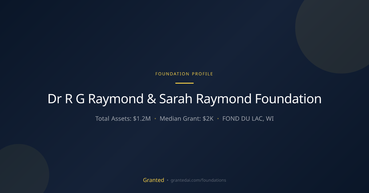 Dr R G Raymond & Sarah Raymond Foundation | Granted AI