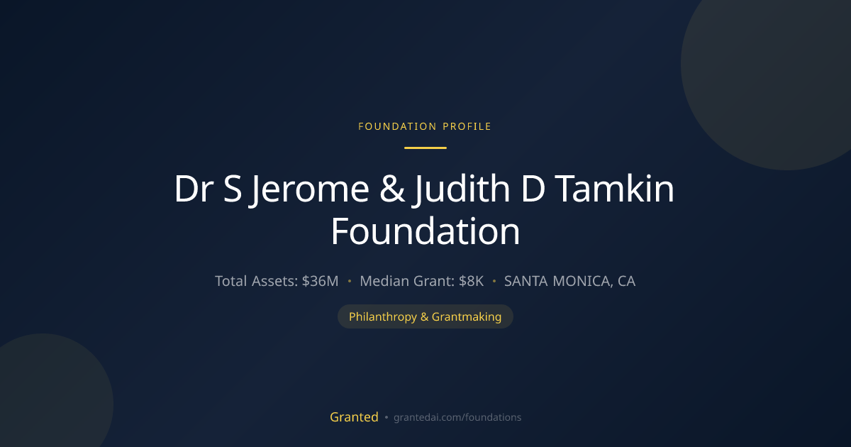 Dr S Jerome & Judith D Tamkin Foundation | Granted AI