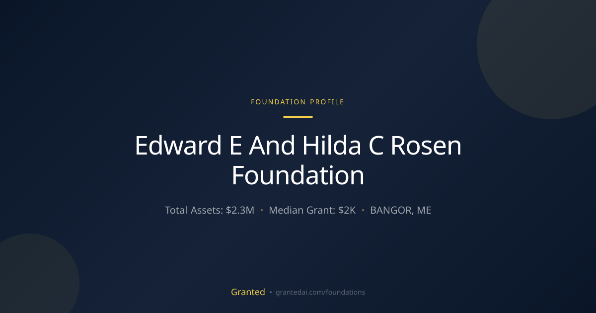 Edward E And Hilda C Rosen Foundation | Granted AI