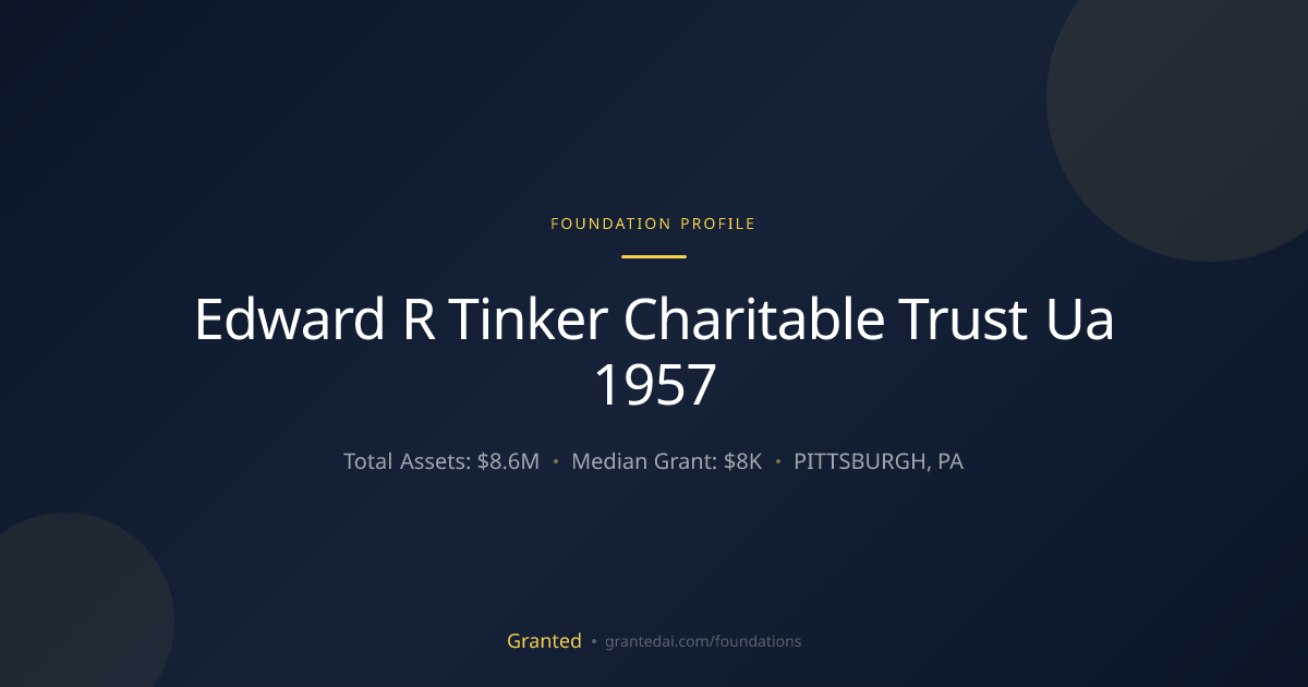 Edward R Tinker Charitable Trust Ua 1957 | Granted AI
