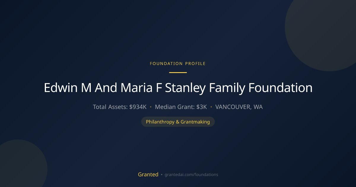 Edwin M And Maria F Stanley Family Foundation | Granted AI