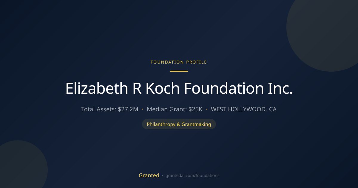 Elizabeth R Koch Foundation Inc. | Granted AI