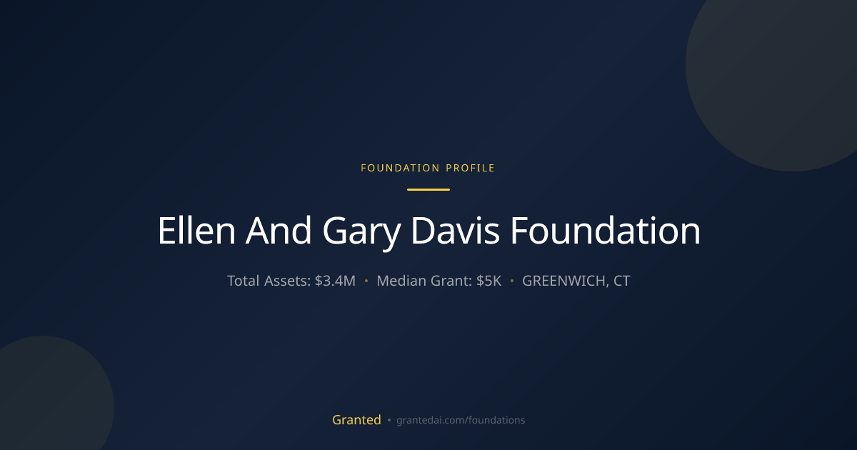 Ellen And Gary Davis Foundation | Granted AI