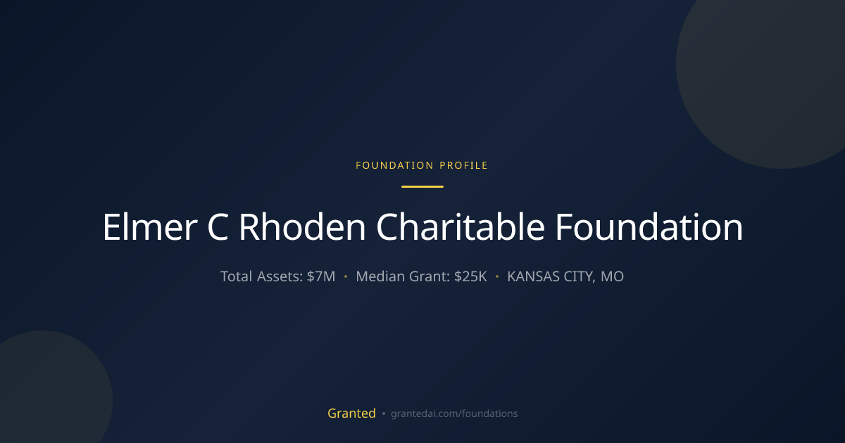 Elmer C Rhoden Charitable Foundation | Granted AI