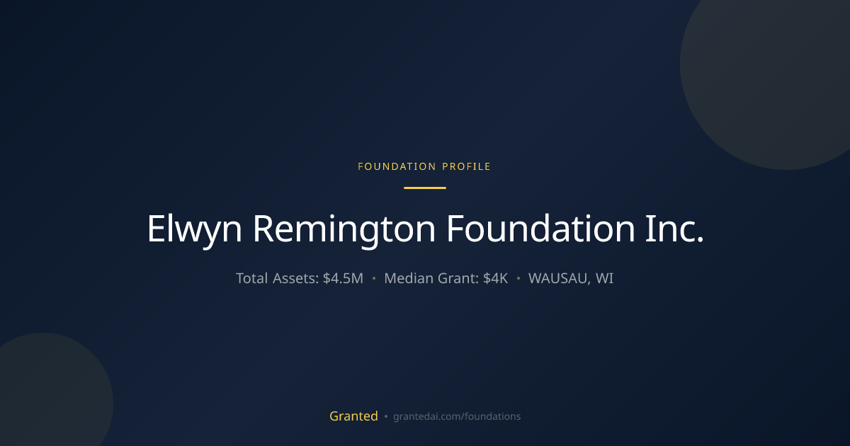 Elwyn Remington Foundation Inc. | Granted AI