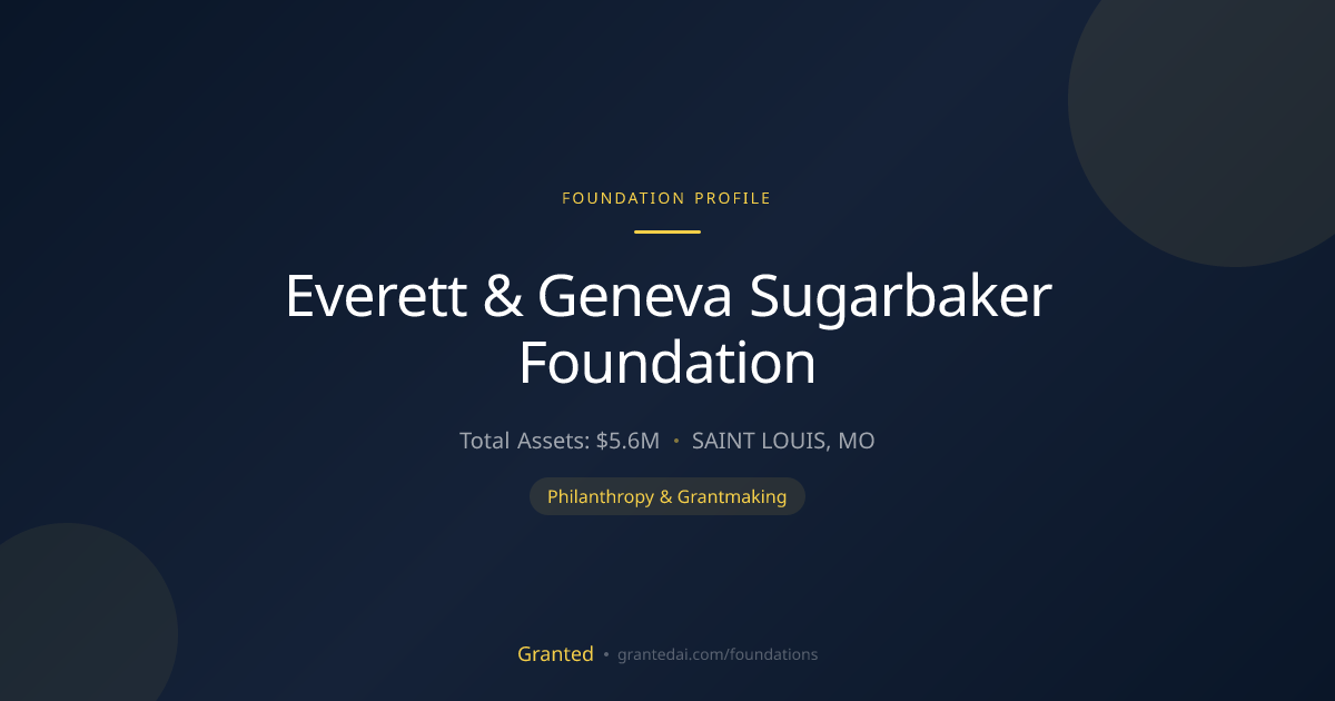 Everett & Geneva Sugarbaker Foundation | Granted AI