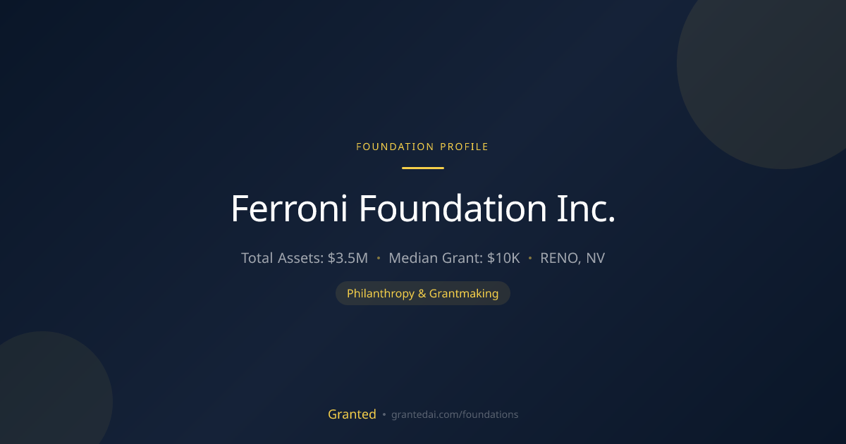 Ferroni Foundation Inc. | Granted AI