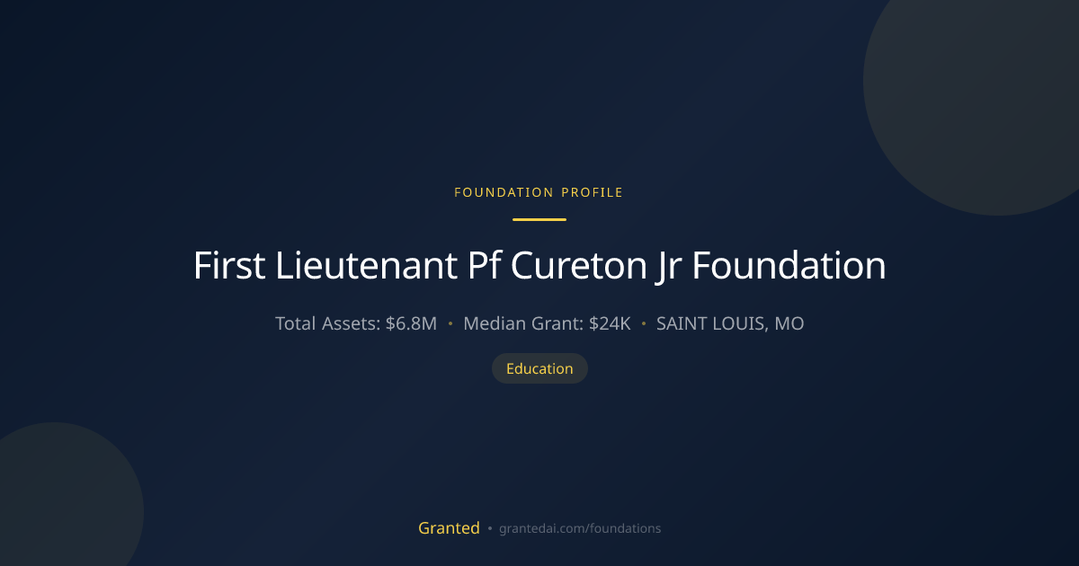 First Lieutenant Pf Cureton Jr Foundation | Granted AI