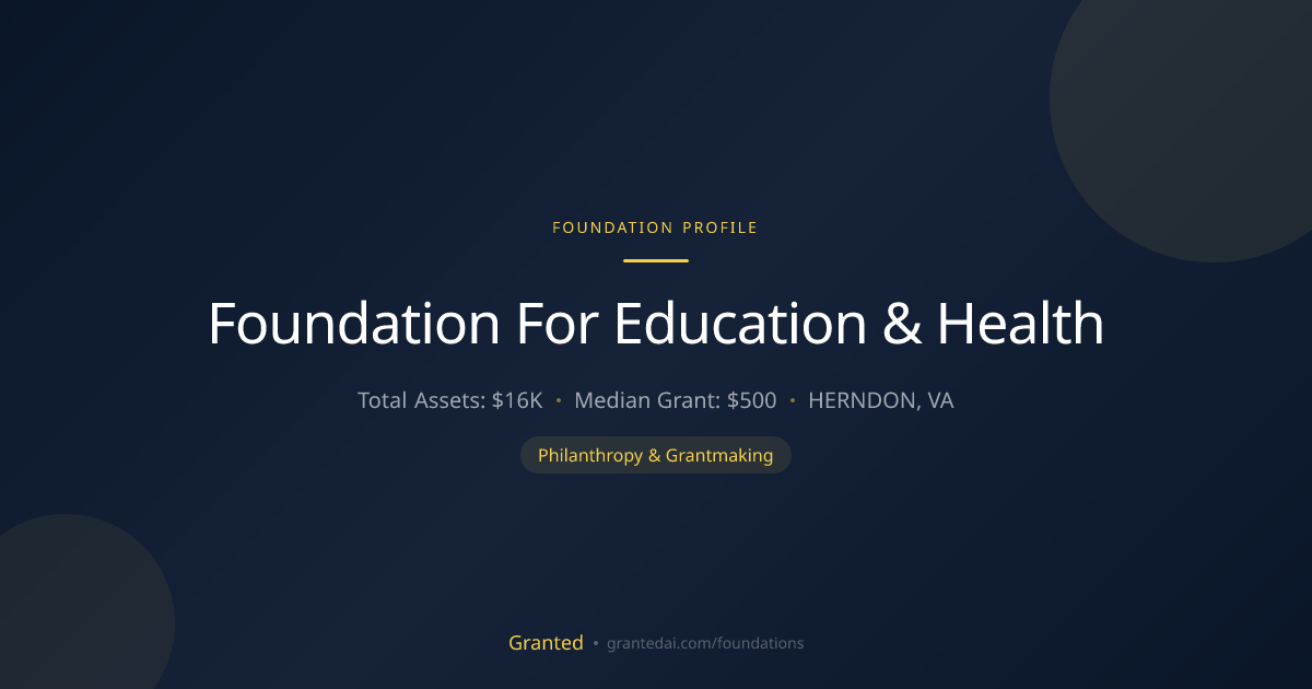 Foundation For Education & Health | Granted AI