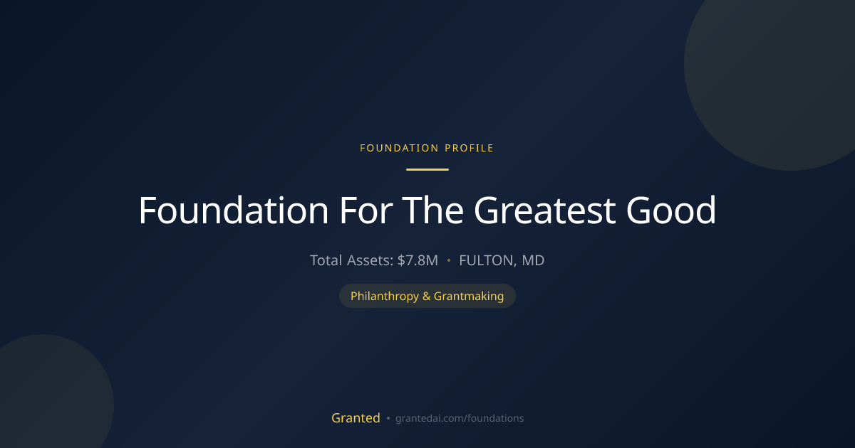 Foundation For The Greatest Good | Granted AI